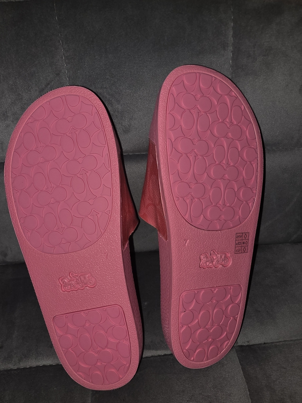 Coach Pink Logo Slide Sandals - Picture 4 of 5
